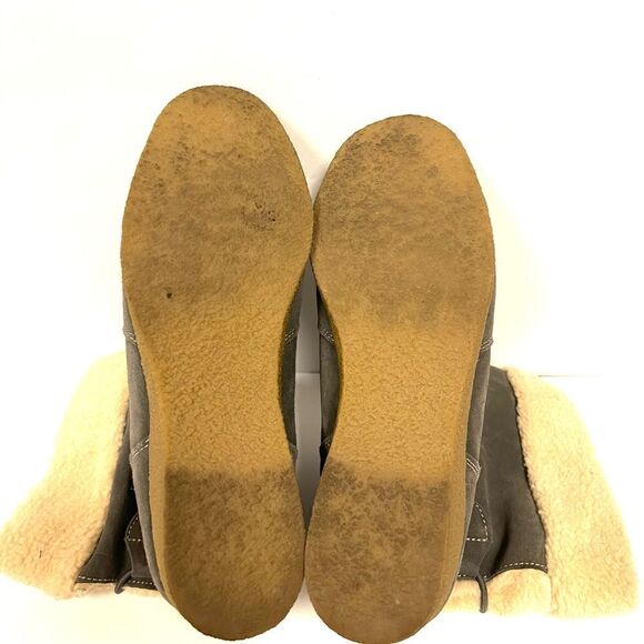 Lands End grey suede boots with faux fur lining. 9.5 - Picture 6 of 7